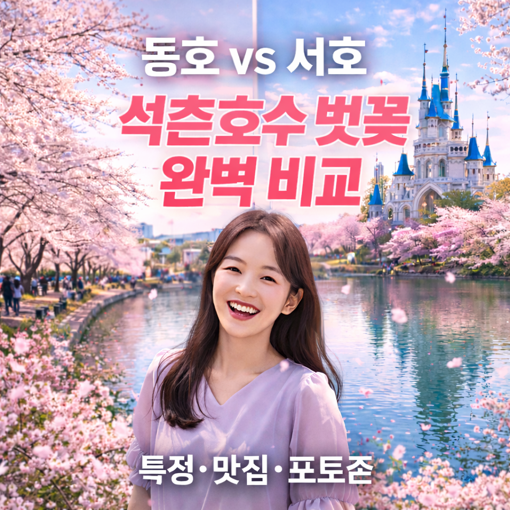 석촌호수 벚꽃 동호 vs 서호 완벽 비교