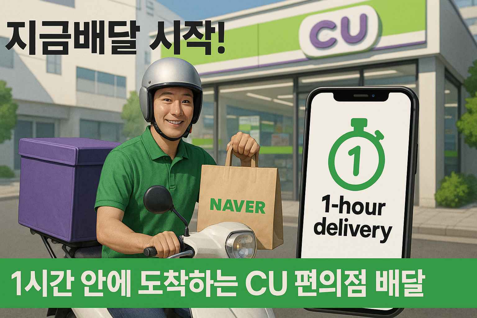 &ldquo;1시간이면 집 앞 도착! CU 편의점도 드디어 &lsquo;지금배달&rsquo; 됩니다&rdquo;