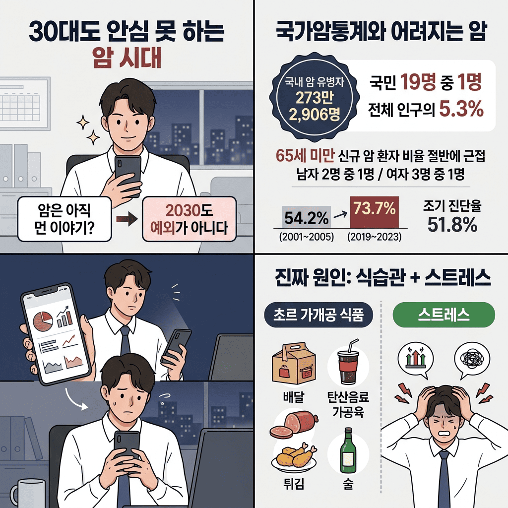 30대도 안심 못 하는 암 시대 (2030 젊은 암 급증, 스트레스·식습관이 진짜 원인이다)