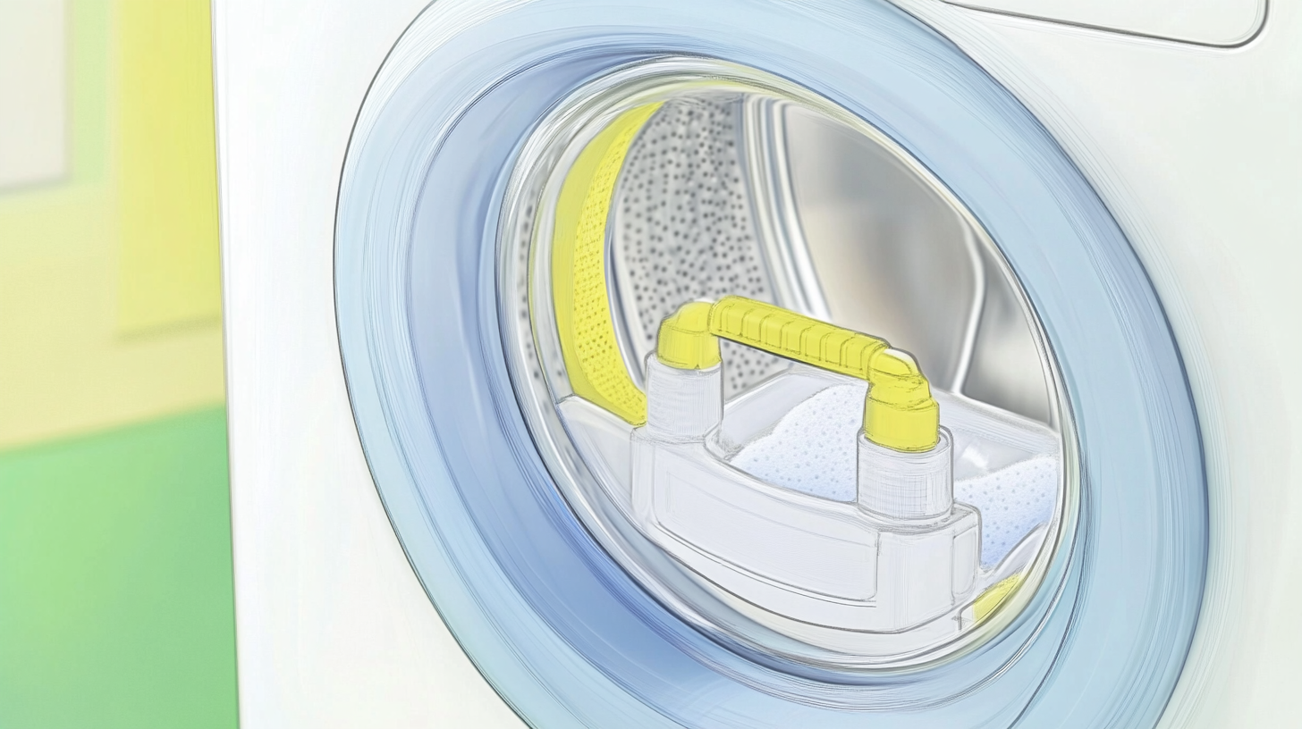 삼성 그랑데 세탁기의 항균 드럼 기술을 강조하는 클로즈업 사진. 위생적이고 맑은 표면이 초점이 되어 초고해상도의 세부 묘사로 표현.