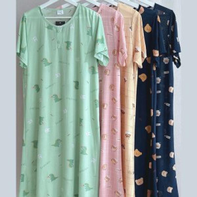 혀니미니 원피스잠옷 냉장고 반팔 냉감 쿨 홈웨어 원피스 찰랑찰랑 501098