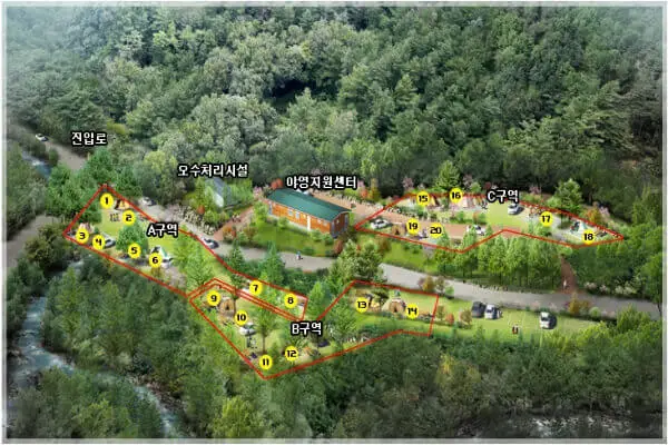 장태산 자연휴양림 야영장(캠핑장)