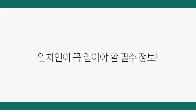 대항력의 효과와 요약, 임차인이 알아야 할 필수 사항