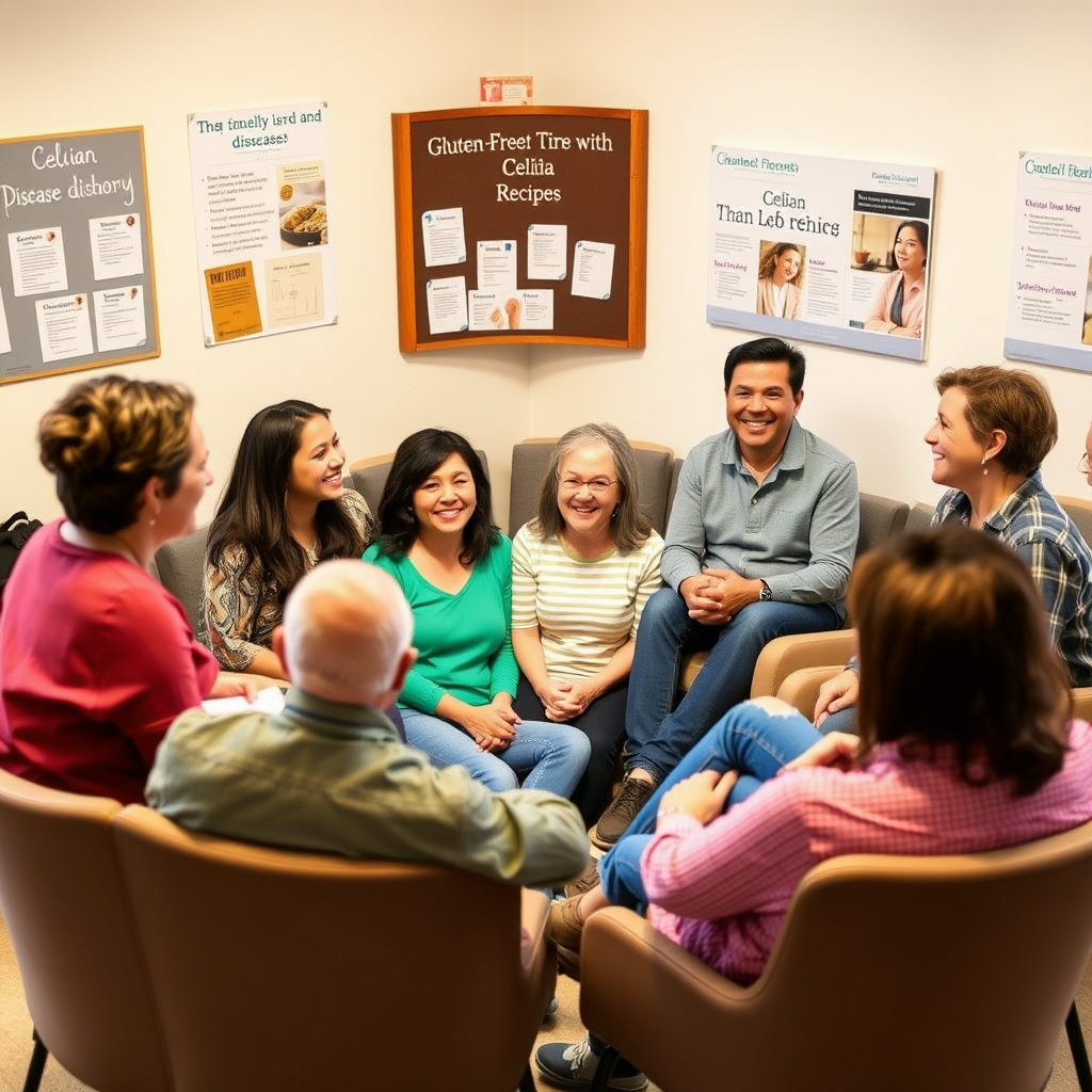 원형으로 앉아 서로 대화하고 격려하는 사람들의 그룹으로, 따뜻하고 긍정적인 분위기를 연출합니다.