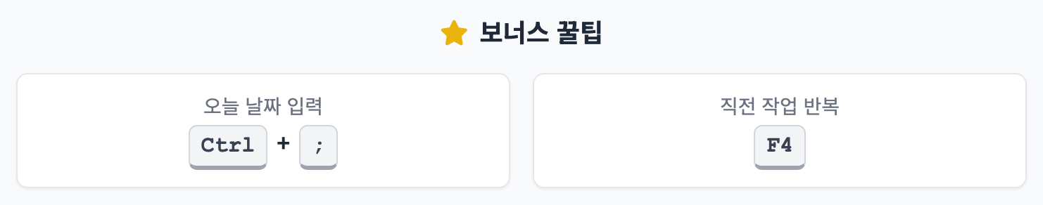 엑셀 보너스 꿀팁 인포그래픽