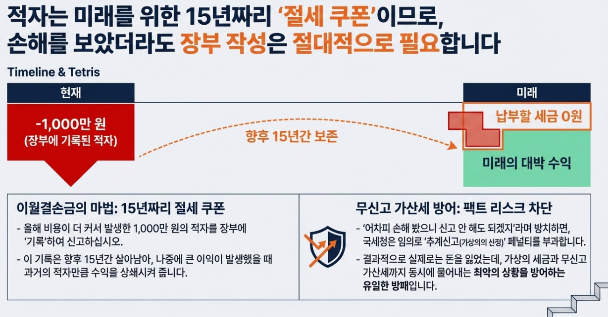 이월결손금 확정 신고 적자 기록 15년 보존 및 무신고 가산세 방어 매뉴얼