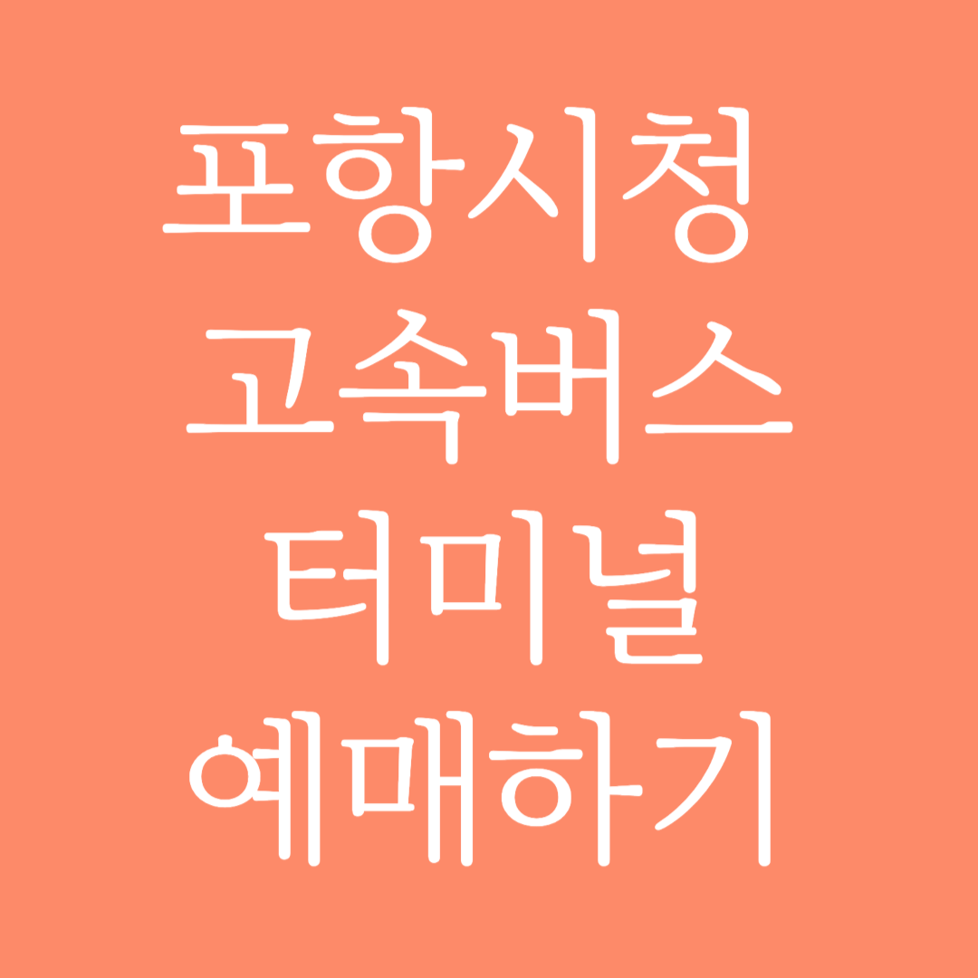포항시청 고속버스터미널 시간표 조회 및 예매하기