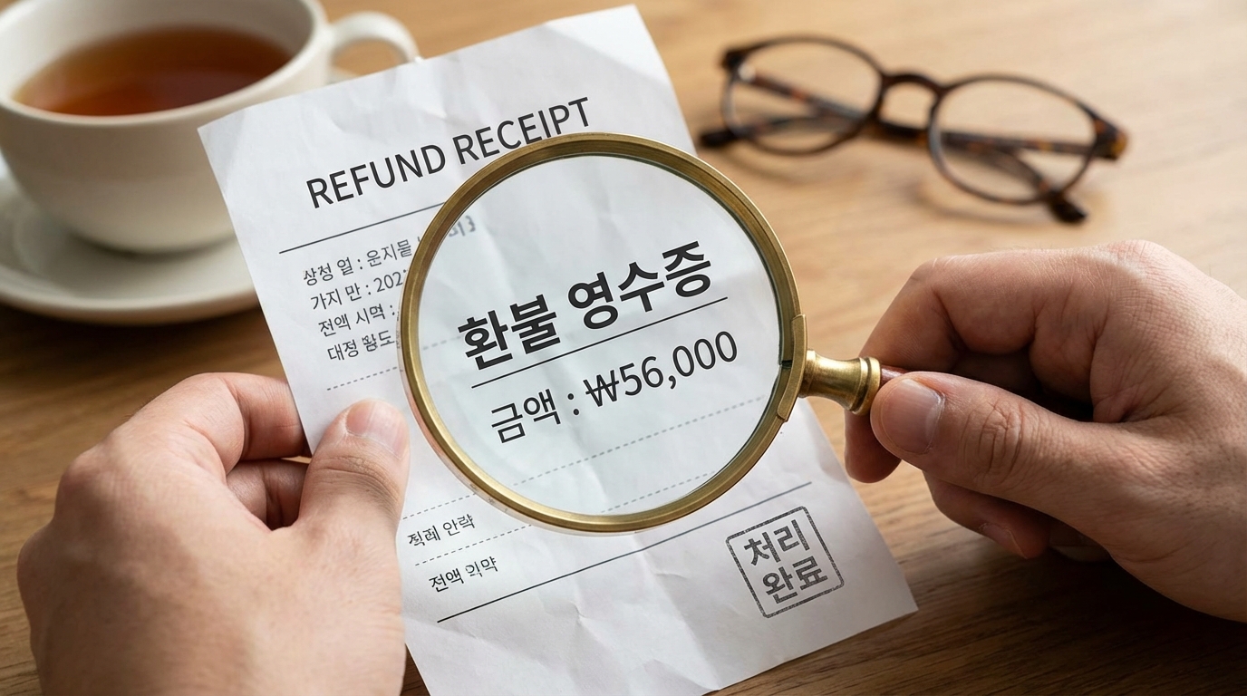 숨겨진 환급금을 찾는 돋보기 이미지