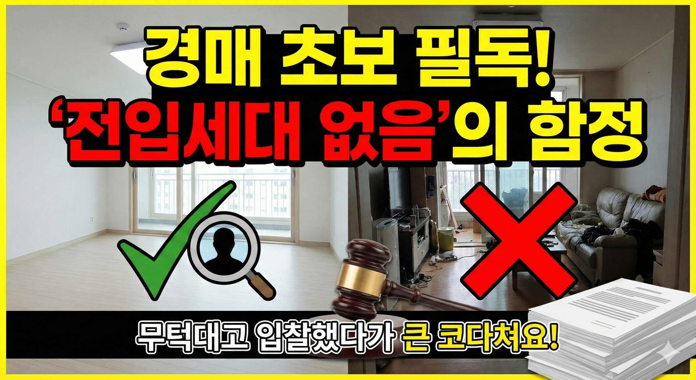 경매 초보 필독! '전입세대 없음' 뜨면 무조건 입찰해도 될까? (함정 피하는 법)