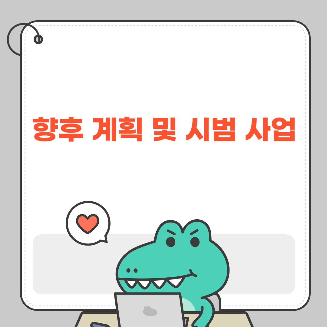 향후 계획 및 시범 사업