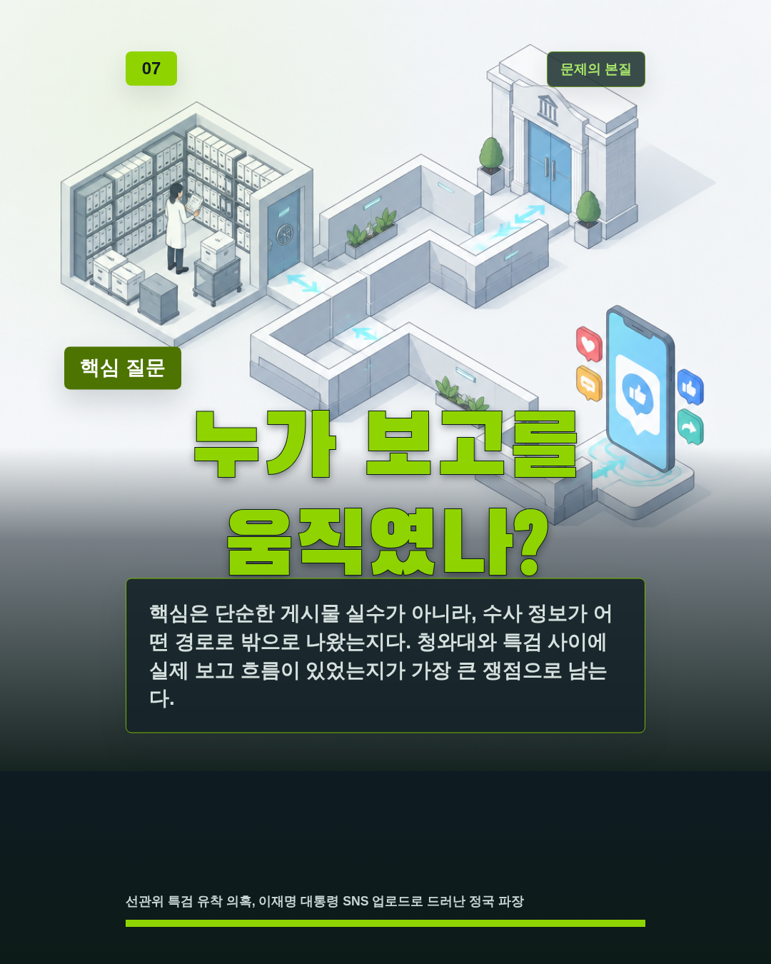 누가 보고를 움직였나?