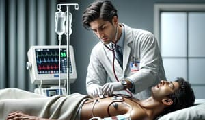 초음파검사중인의사와환자