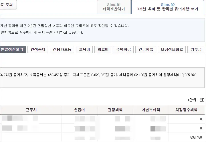 3개년 연말정산 비교 시스템