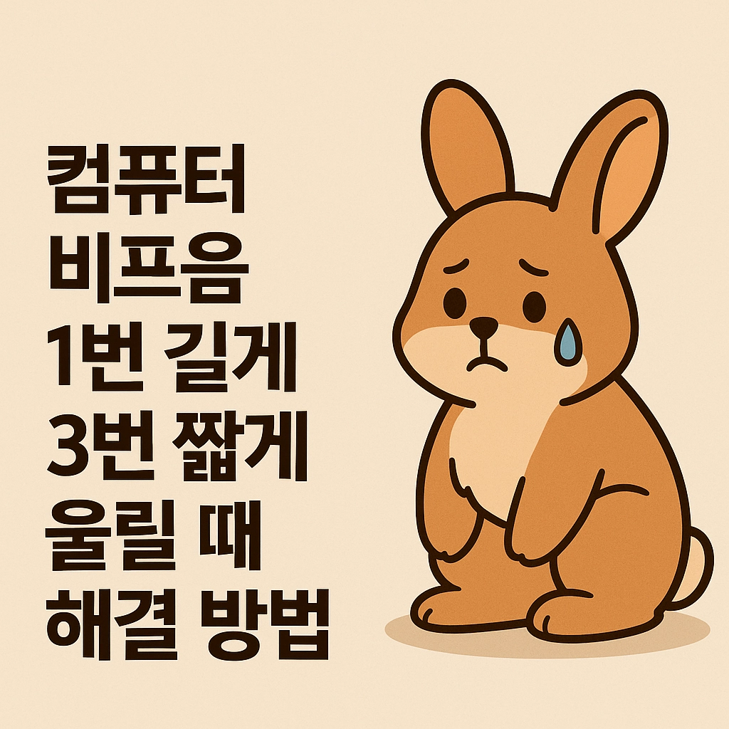 컴퓨터 비프음 1번 길게 3번 짧게 울릴 때 해결 방법