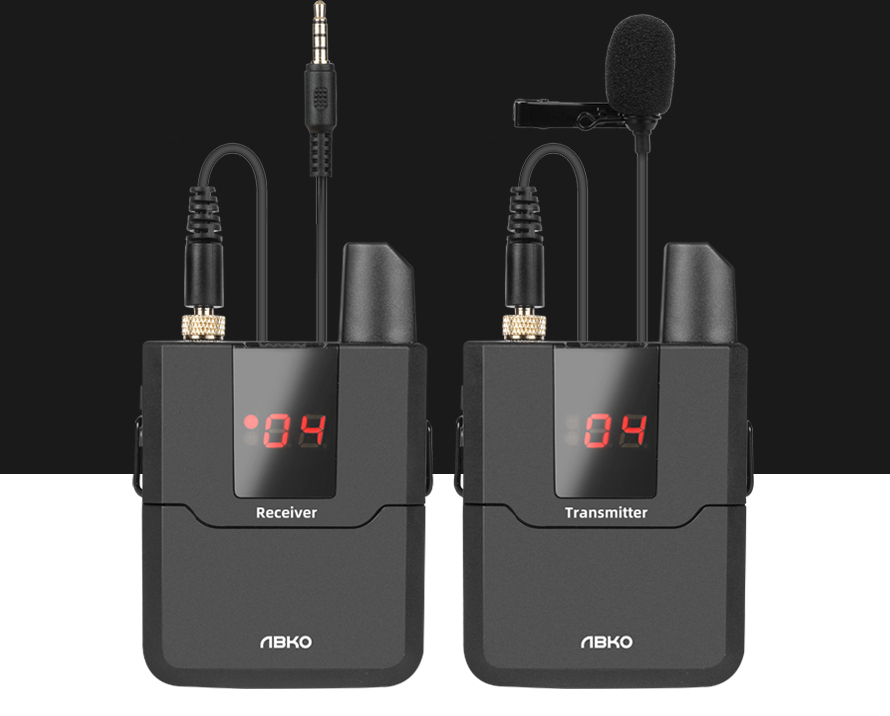 ABKO WMP1 휴대용 UHF 무선 송수신기 세트