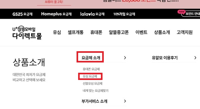 요금제 확인하는곳 위치