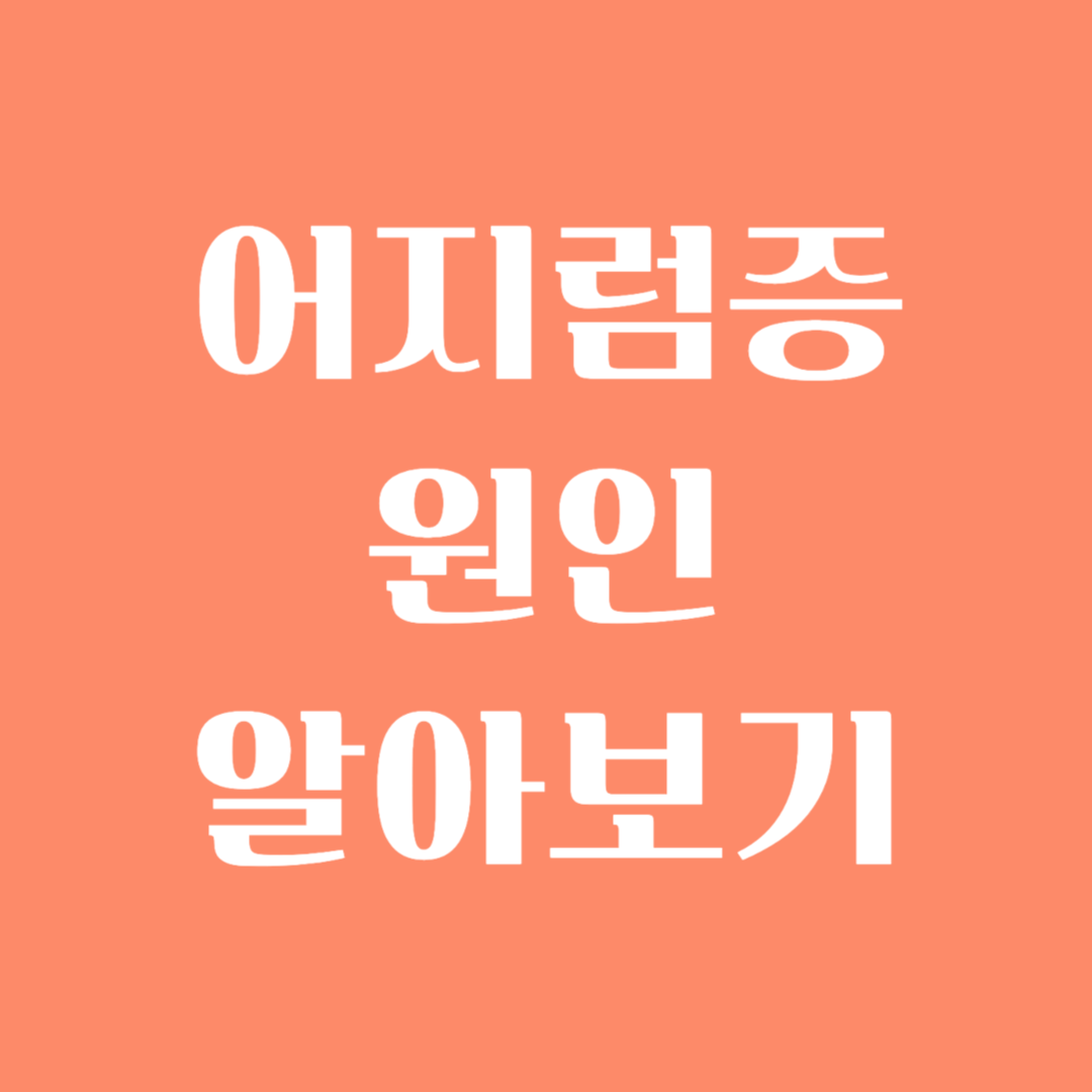 어지럼증 원인 알아보기