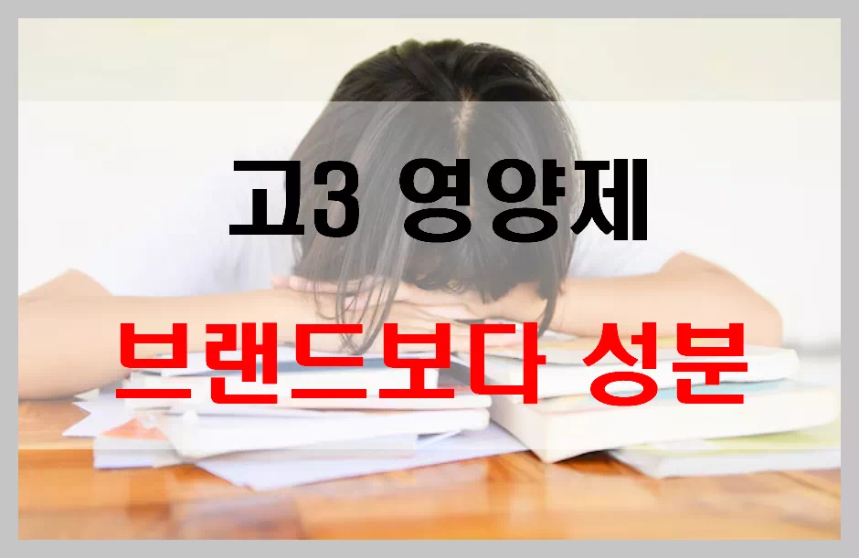 고3영양제 브랜드보다 성분