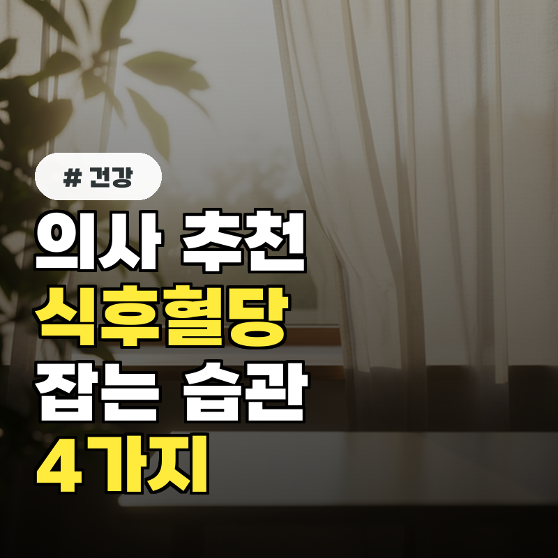 의사들이 입 모아 추천! 식후혈당 잡는 생활 습관 4가지