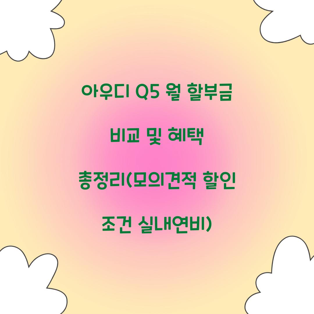 아우디 Q5 월 할부금 비교