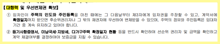 대항력 및 우선변제권 확보