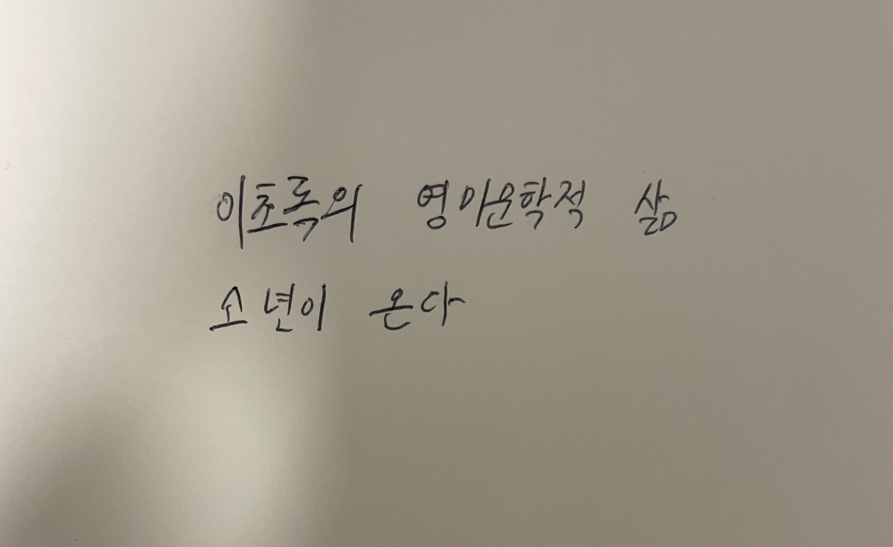 이초록의 영미문학적 삶- 소년이 온다 한강 손글씨