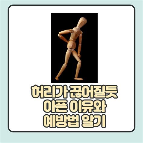 허리가 아픈 이유