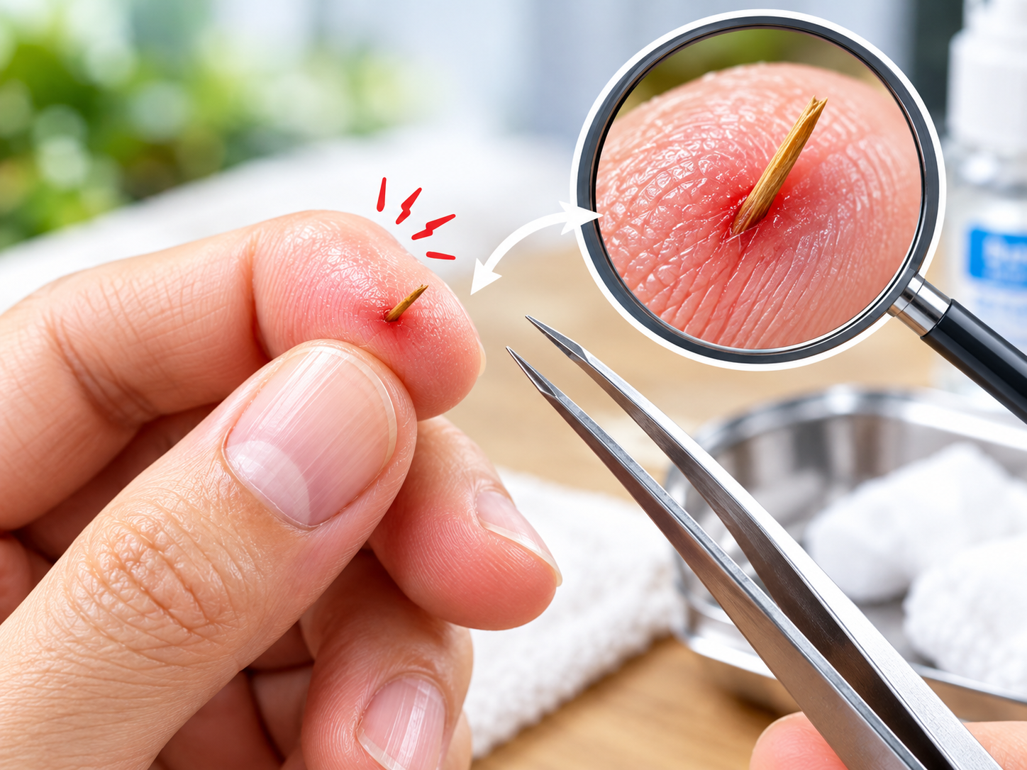 손에 가시가 박혔을 때 어떻게 안전하게 뺄가