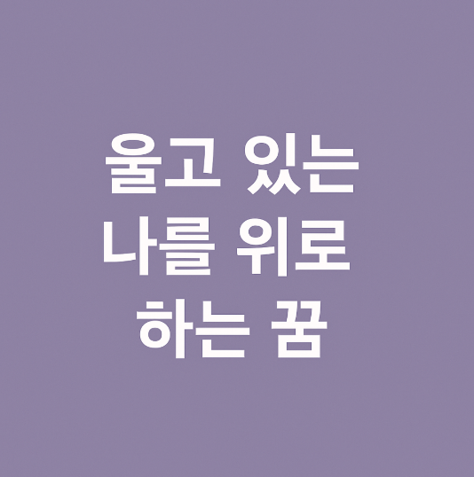 울고 있는 나를 위로 하는 꿈