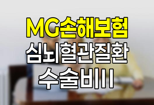 MG손해보험 심뇌혈관질환수술비Ⅱ 보험 심층 분석