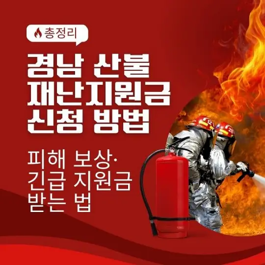 경남 산불 재난지원금 신청방법