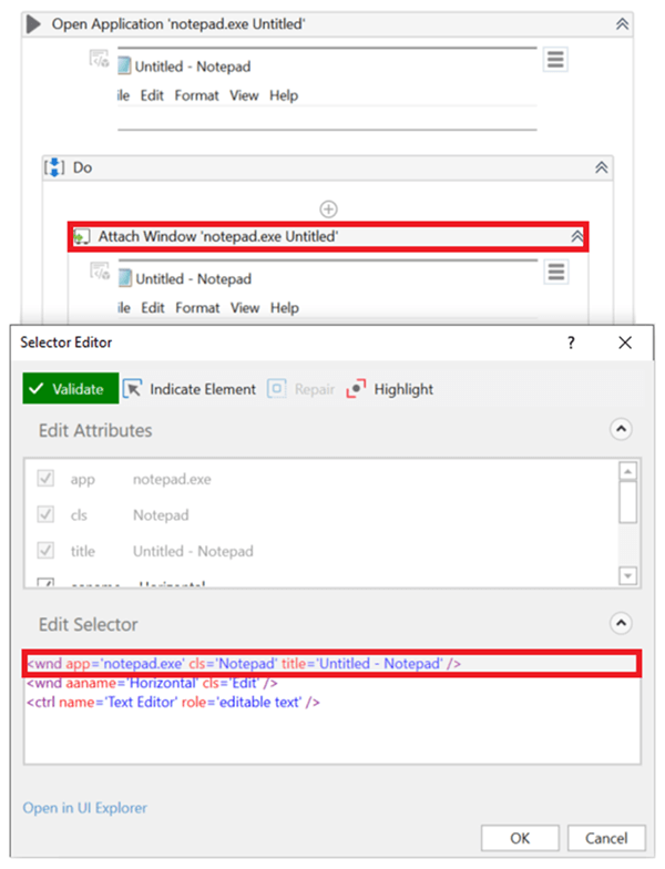 Attach Window - Partial Selector