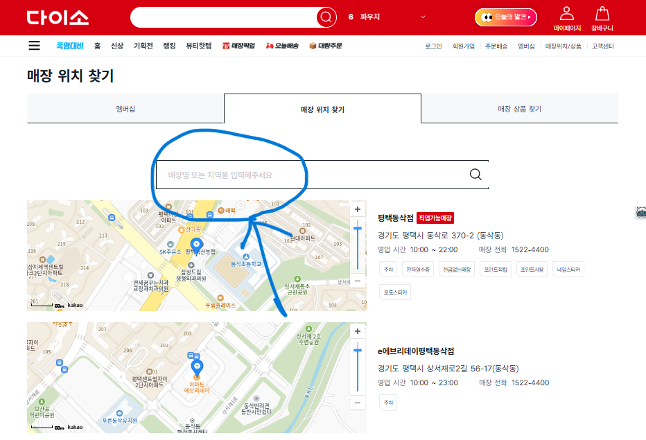 다이소 소비쿠폰 사용가능점 찾기