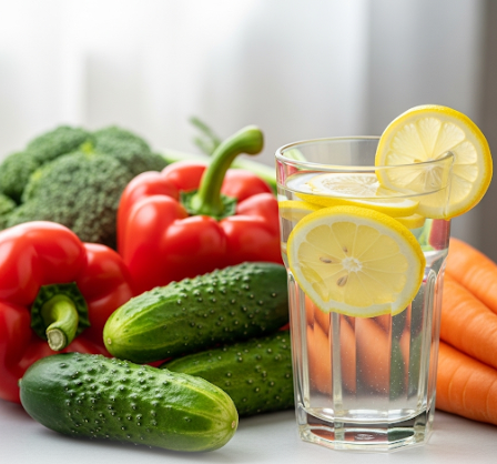간 해독에 도움 되는 음식, 레몬, 물, 채소