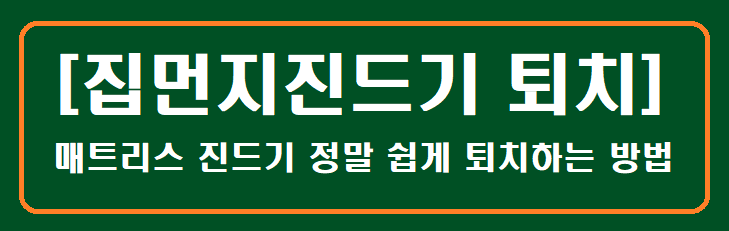 [집먼지진드기 퇴치] 매트리스 진드기 정말 쉽게 퇴치하는 방법
