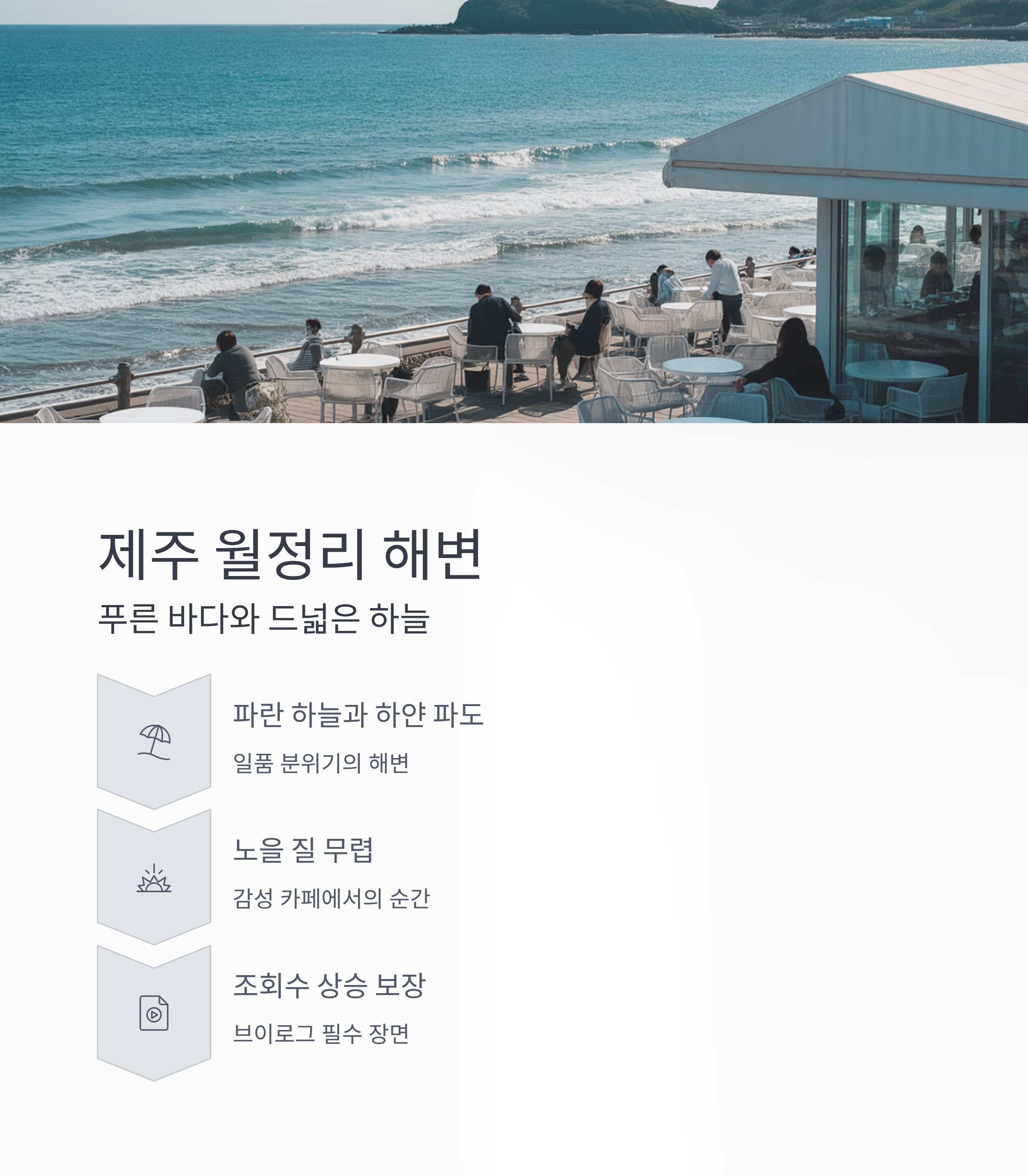 푸른 바다와 드넓은 하늘, 제주 월정리 해변