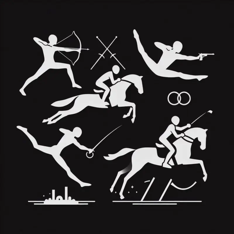 근대5종-흑백으로-표현한-픽토그램