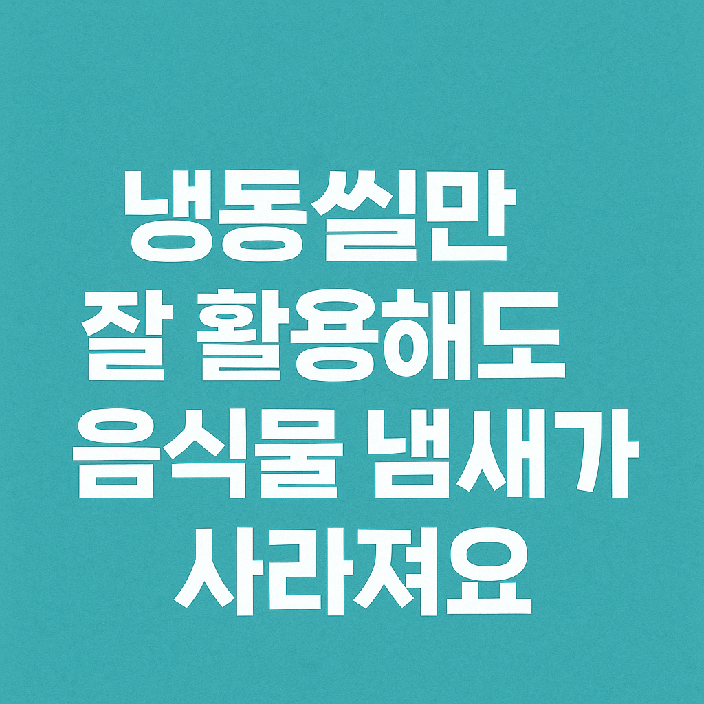 냉동실만 잘 활용해도 음식물 냄새는 사라집니다