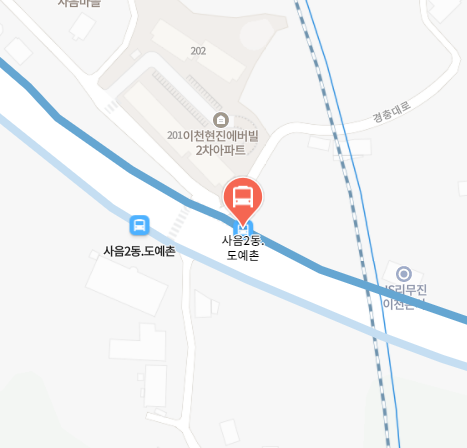 이천 도예촌삼거리(사음2동.도예촌)에서 인천공항 리무진 공항버스(8829번) 위치
