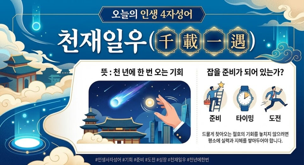 오늘의 인생 4자성어 천재일우 이미지