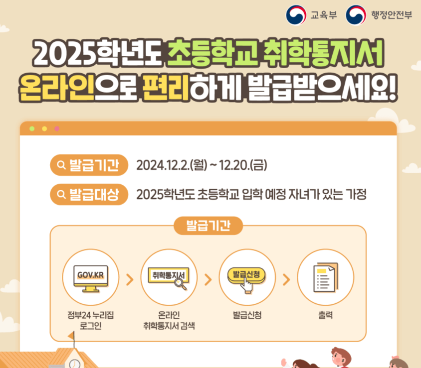 2025 서울시 취학통지서 온라인 제출방법
