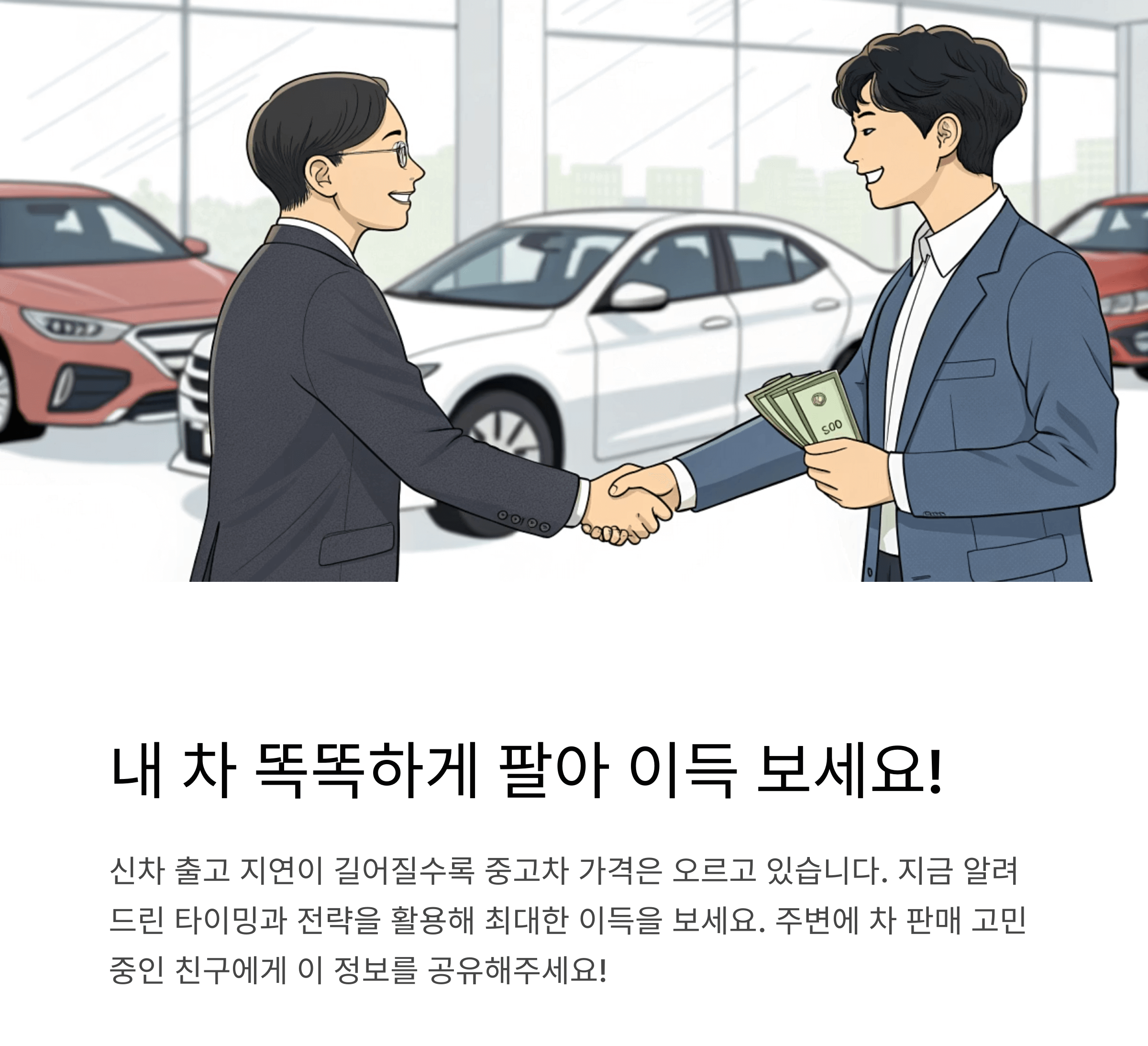 내 차 똑똑하게 팔아 이득 보세요!