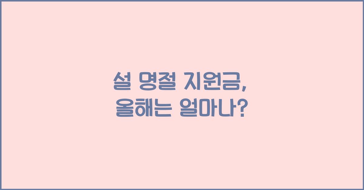 설 명절 지원금