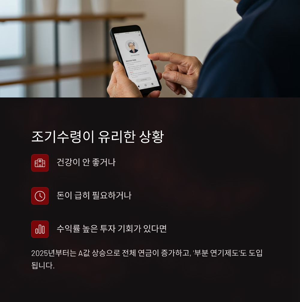 국민연금 조기수령 vs 연기수령 – 어떤 게 더 유리할까?
