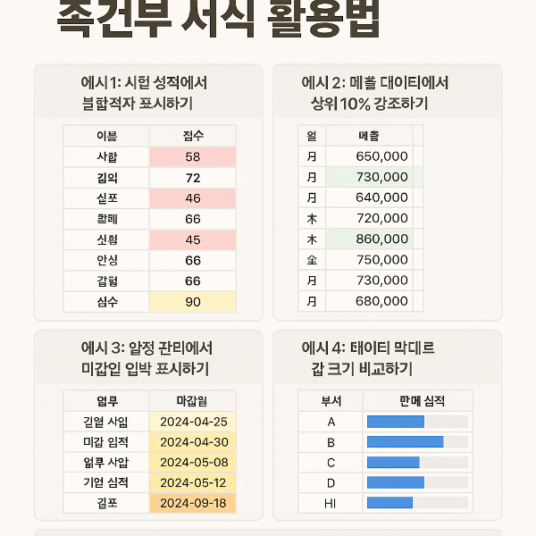 단계별 예시로 배우는 조건부 서식 활용법 사진