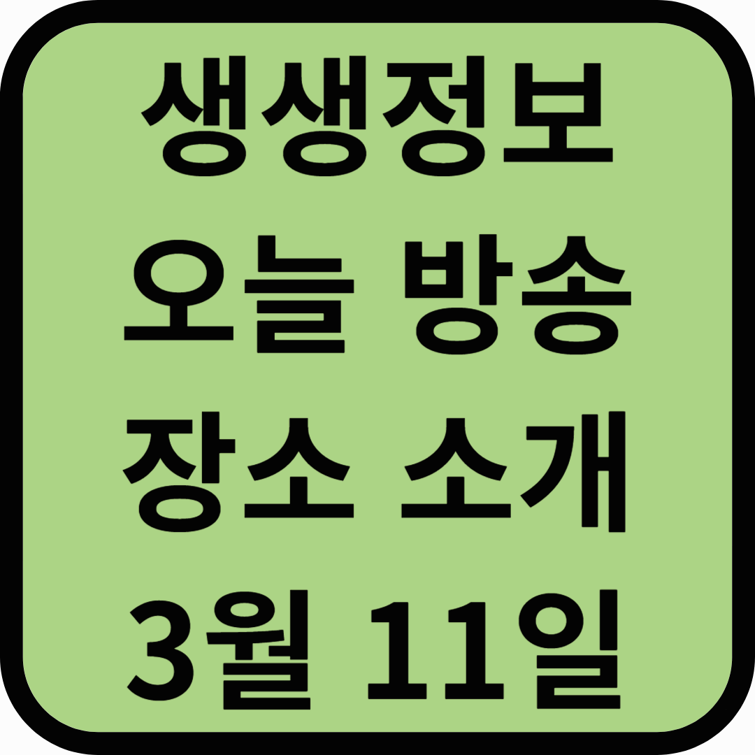 생생정보통 오늘방송(3월 11일) 제주 두모리에피싱샵,성읍민속마을,늘은녹차한잔,사월의꿩,비케이브