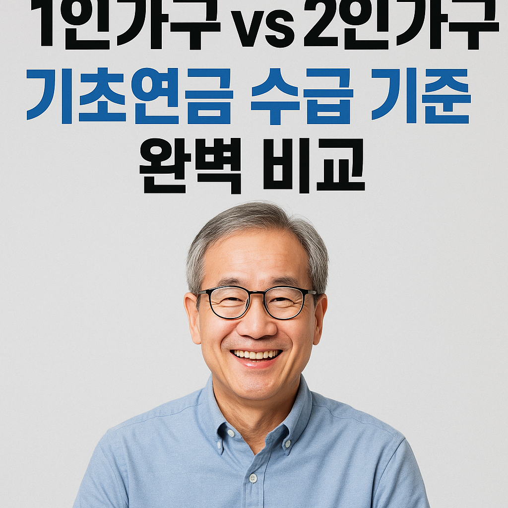 1인가구 vs 2인가구 기초연금 수급 기준 완벽 비교