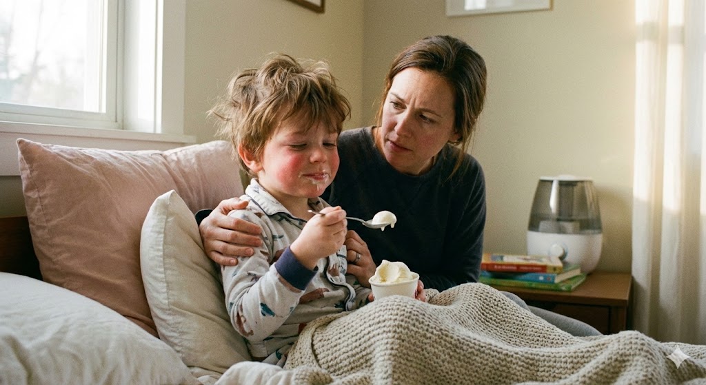입안 통증을 달래주는 차가운 간식