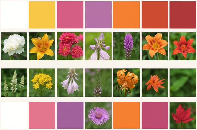 야생화 개화시기 및 꽃의 색상 분류