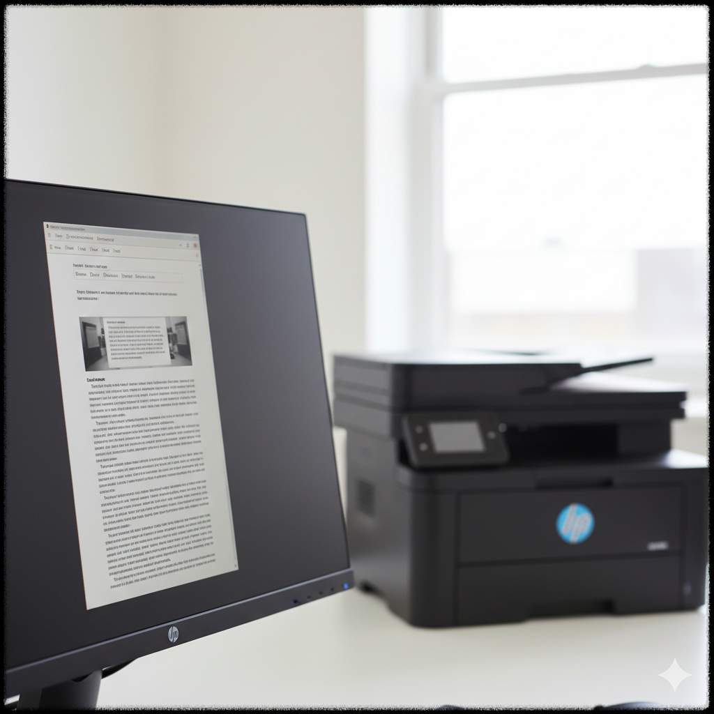 프린터 스캔 문제 해결 후 선명하게 저장된 문서 이미지